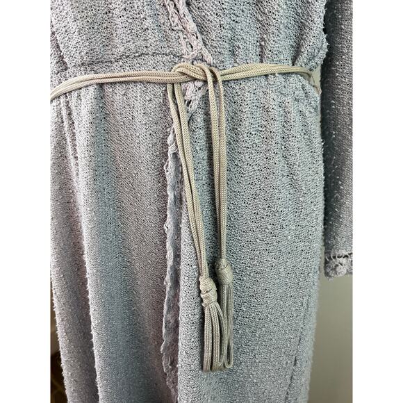 VINTAGE Kay Windsor Light Blue Textured Knee Length L/S Dress USA Made M L VTG - Picture 4 of 6